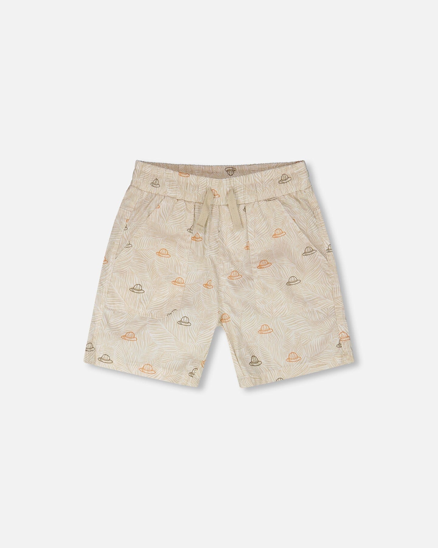 Poplin Shorts Beige Safari Print - H30S26_3H100