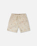 Poplin Shorts Beige Safari Print - H30S26_3H100
