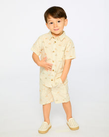 Poplin Shorts Beige Safari Print - H30S26_3H100