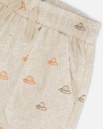 Poplin Shorts Beige Safari Print - H30S26_3H100