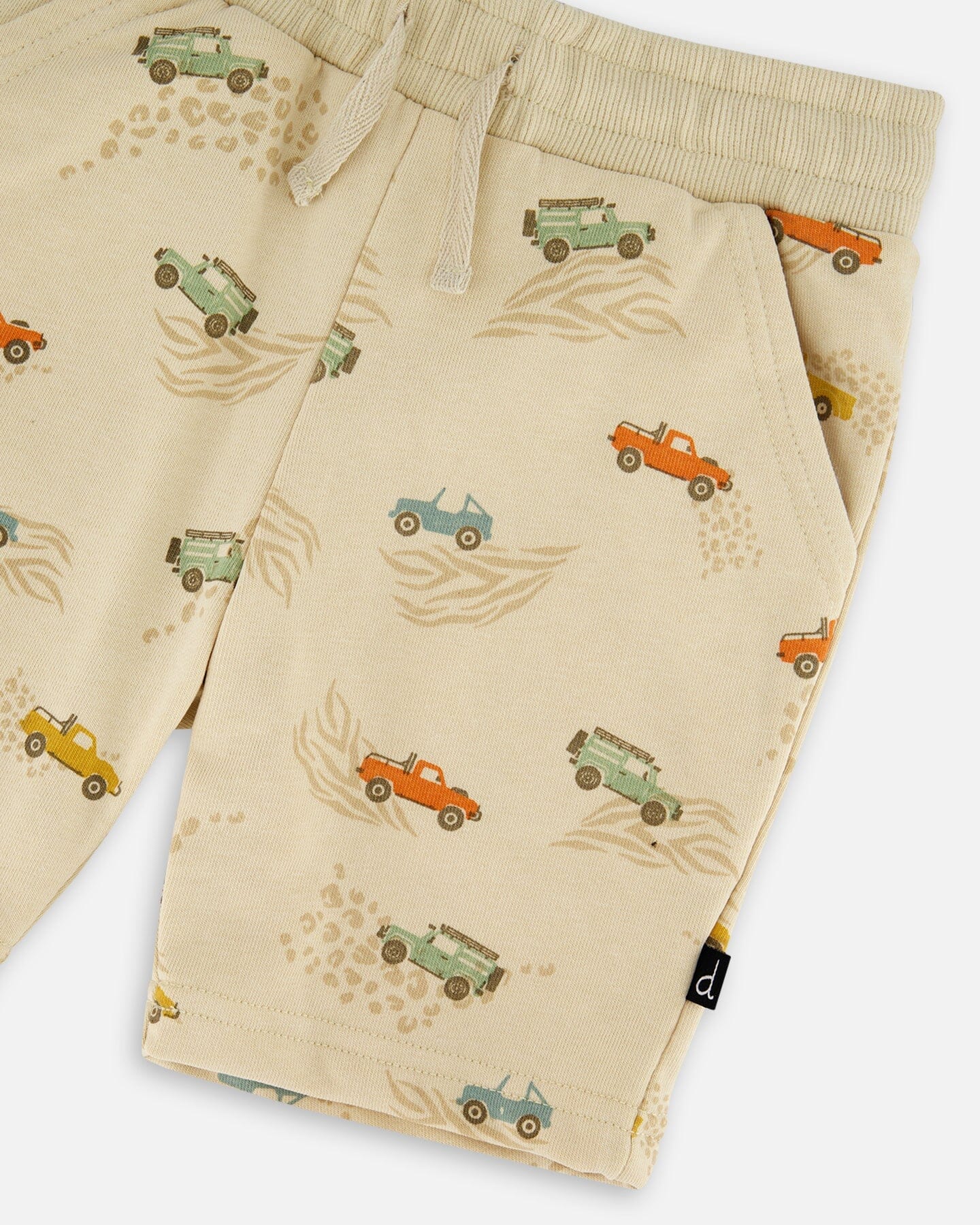 French Terry Shorts Beige Jeep Print - H30S28_3H101