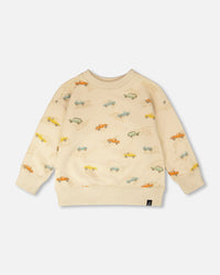 French Terry Sweatshirt Beige Jeep Print - H30S31_3H101