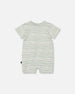 Organic Cotton Romper White Printed Mint Green Lines One-Piece & Baby Rompers Deux par Deux 