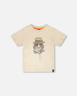 Organic Cotton Short Sleeve T-Shirt Off White - H30S70_01001