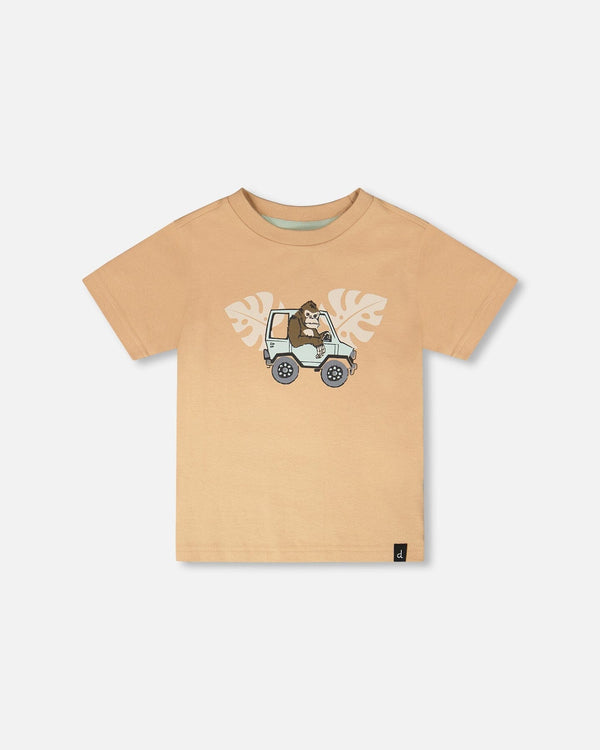 Organic Cotton Short Sleeve T-Shirt Beige - H30S70_01720