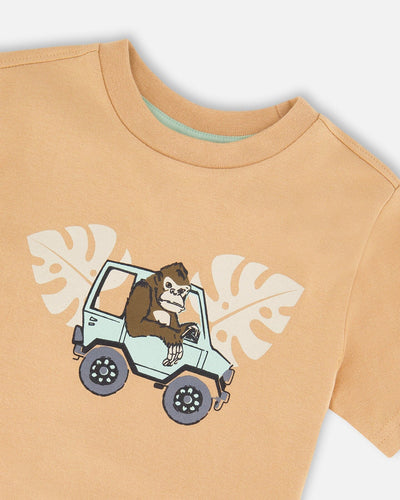 Organic Cotton Short Sleeve T-Shirt Beige - H30S70_01720
