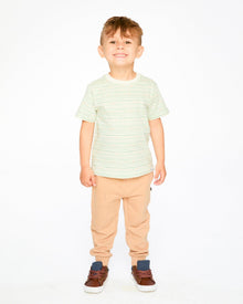 Organic Cotton T-Shirt White Printed Mint Green Lines - H30S71_3H102