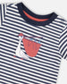 Organic Cotton T-Shirt And Short Set Blue Stripes And Blue - H30T10_3H104