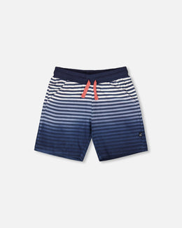 Organic Cotton Shorts Blue Gradient Stripes - H30T26_3H105