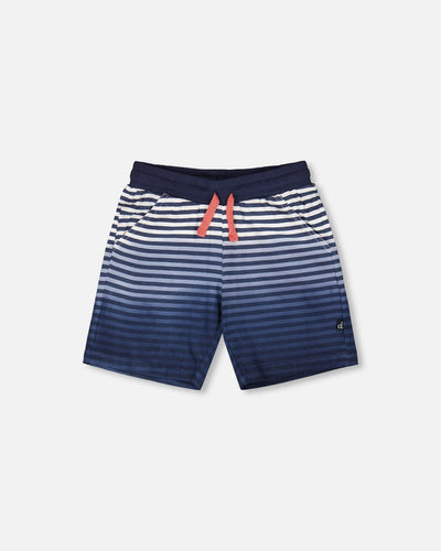 Organic Cotton Shorts Blue Gradient Stripes - H30T26_3H105