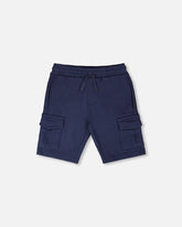 Short en molleton bleu