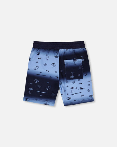 French Terry Shorts Blue Gradient - H30T28_3H049