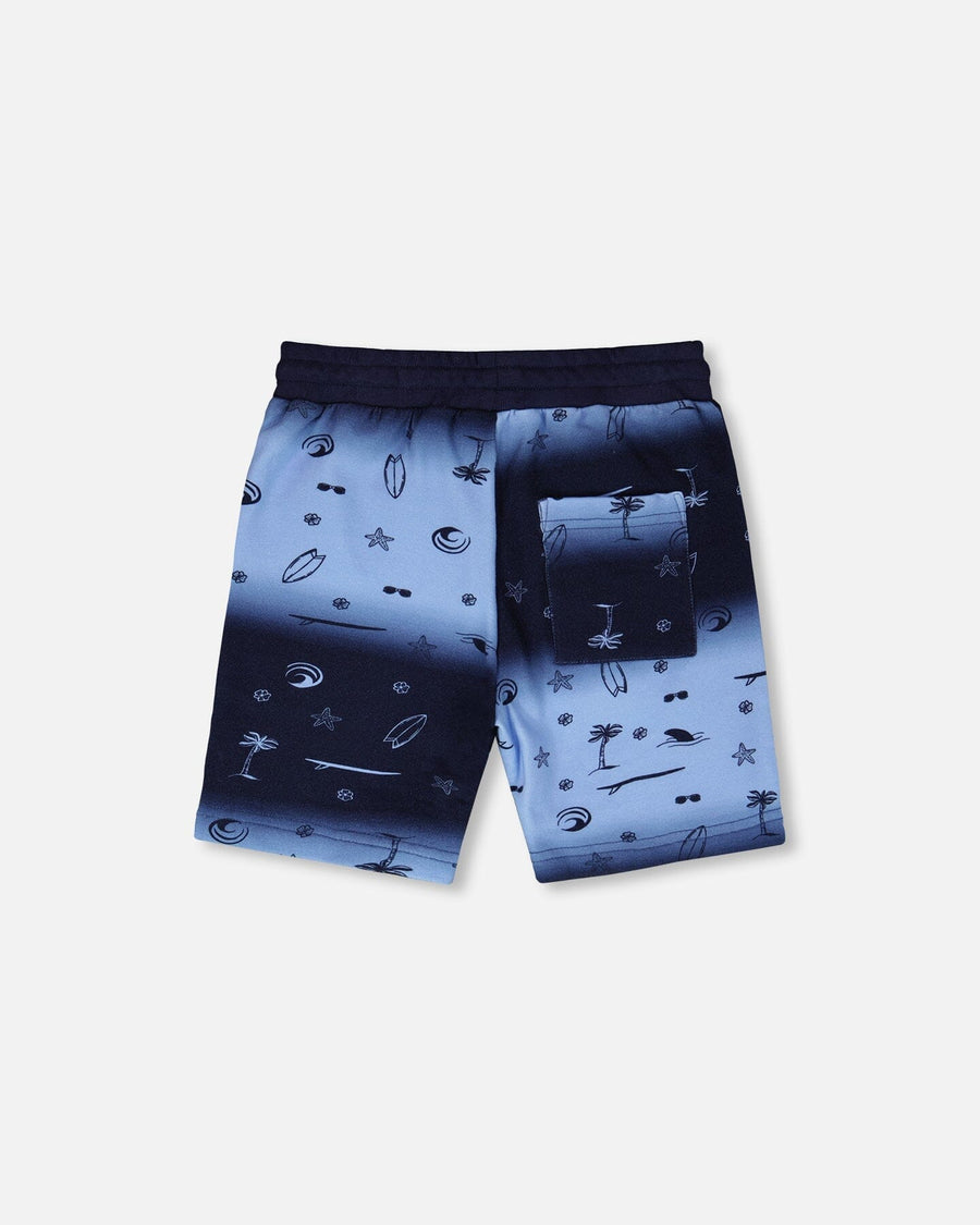 French Terry Shorts Blue Gradient - H30T28_3H049