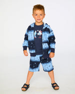 Hooded French Terry Cardigan Blue Gradient - H30T31_3H049
