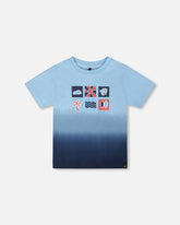 Organic Cotton Short Sleeve T-Shirt Blue Gradient