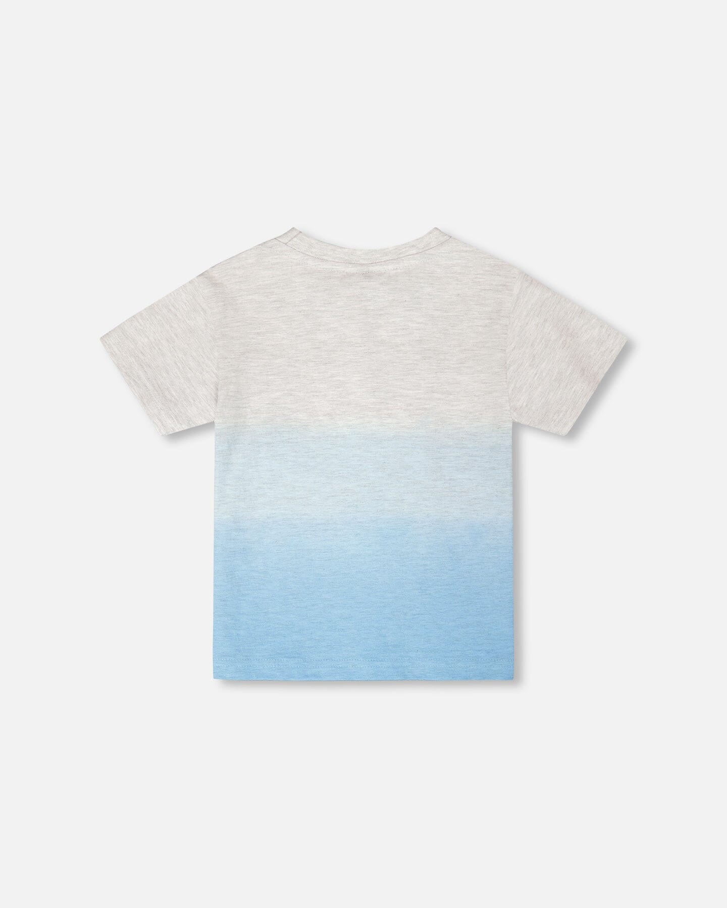 Organic Cotton Short Sleeve T-Shirt Grey Mix To Blue Gradient - H30T70_3H188