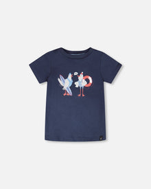 Organic Cotton Short Sleeve T-Shirt Blue - H30T71_04840
