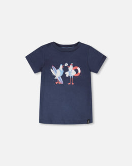 Organic Cotton Short Sleeve T-Shirt Blue - H30T71_04840