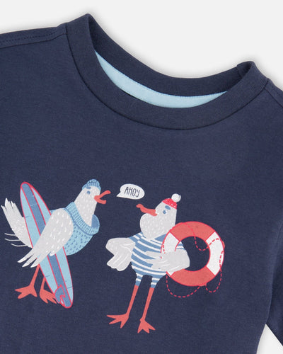 Organic Cotton Short Sleeve T-Shirt Blue - H30T71_04840