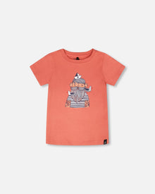 Organic Cotton Short Sleeve T-Shirt Brick - H30T71_06540