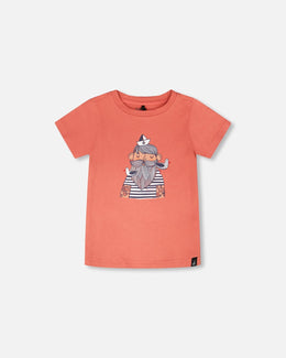 Organic Cotton Short Sleeve T-Shirt Brick - H30T71_06540