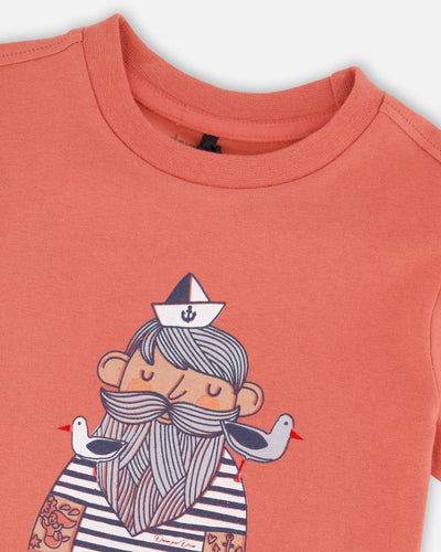 Organic Cotton Short Sleeve T-Shirt Brick - H30T71_06540