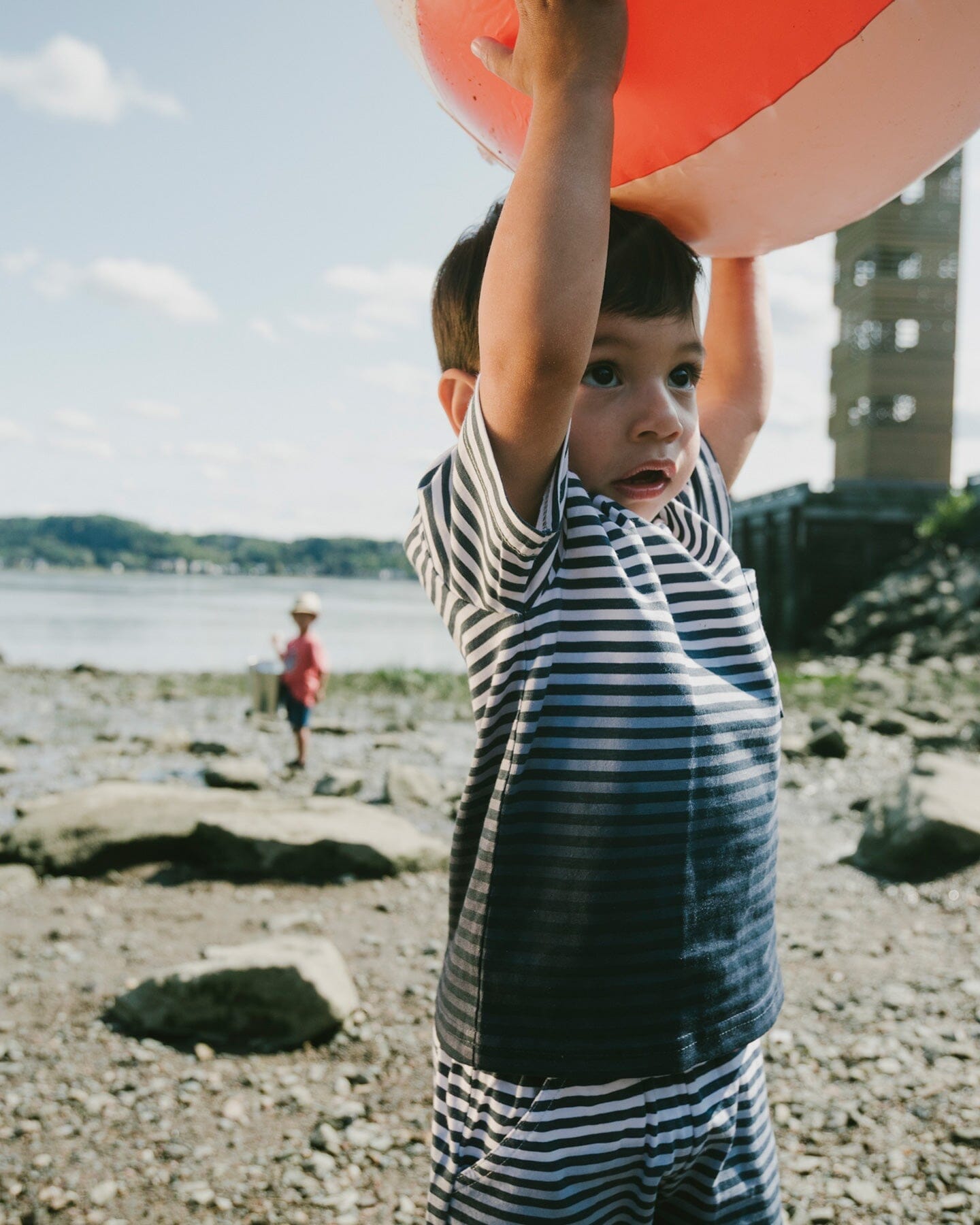 Organic Cotton Short Sleeve T-Shirt Blue Gradient Stripes - H30T73_3H105