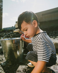 Organic Cotton Short Sleeve T-Shirt Blue Gradient Stripes - H30T73_3H105