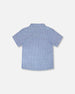 Printed Chambray Short-Sleeve Shirt Blue Denim Stripes - H30U15_3H113