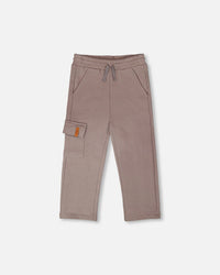 French Terry Sweatpants With Cargo Pocket Taupe - H30U23_01490