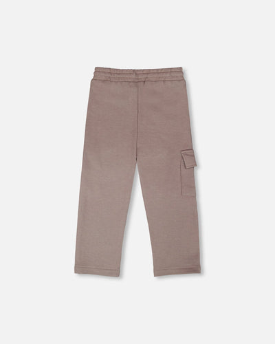 French Terry Sweatpants With Cargo Pocket Taupe - H30U23_01490