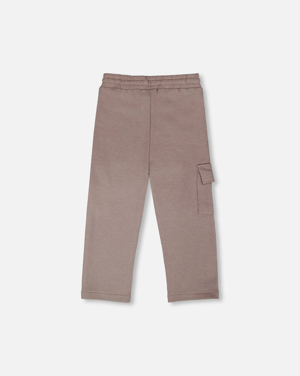 French Terry Sweatpants With Cargo Pocket Taupe - H30U23_01490