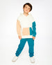 French Terry Sweatpants With Cross Seams Dark Turquoise - H30U24_03890