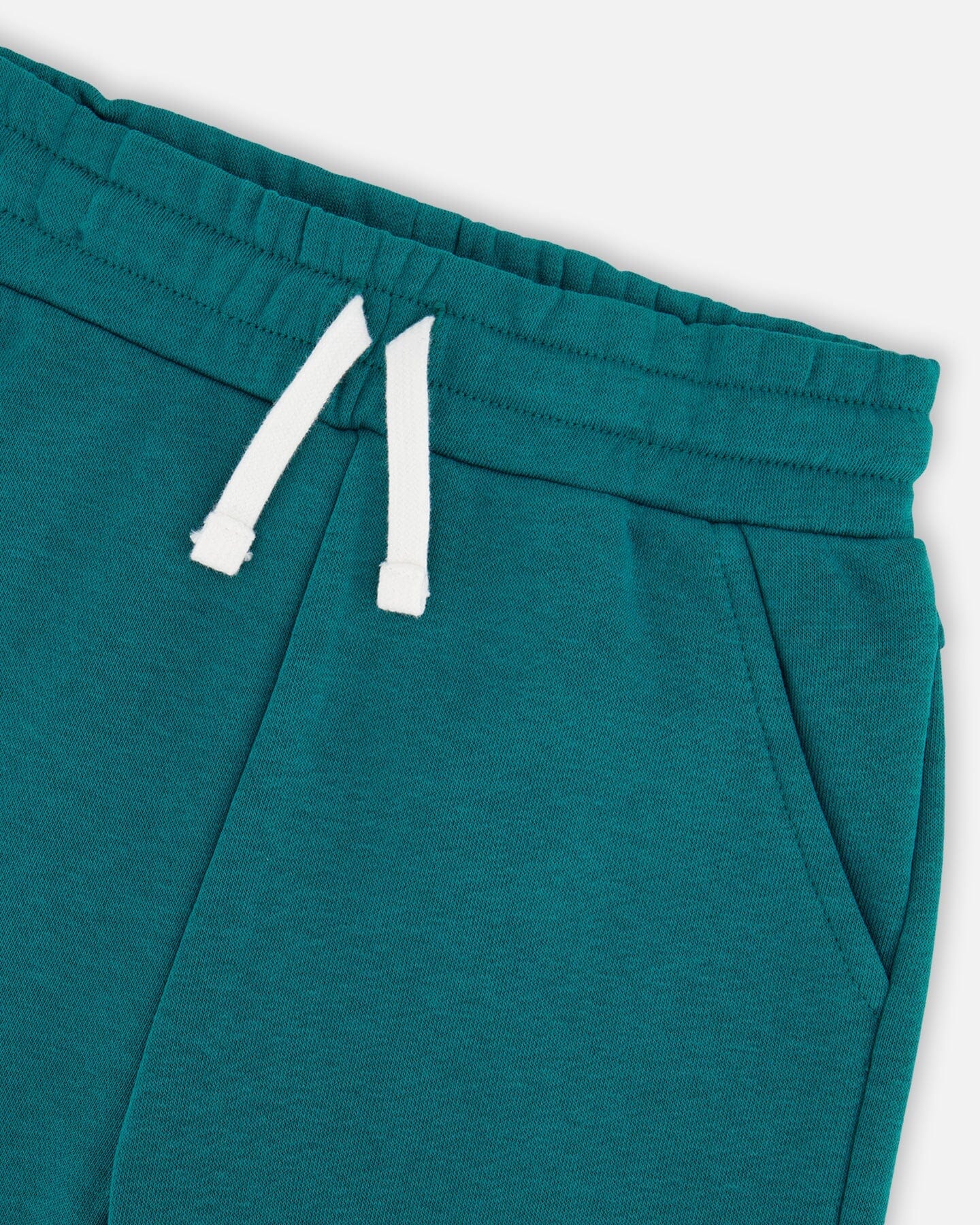 French Terry Sweatpants With Cross Seams Dark Turquoise - H30U24_03890