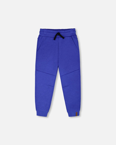 French Terry Sweatpants With Cross Seams Royal Blue - H30U24_04640