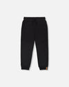 French Terry Sweatpants With Cross Seams Black - H30U24_09990