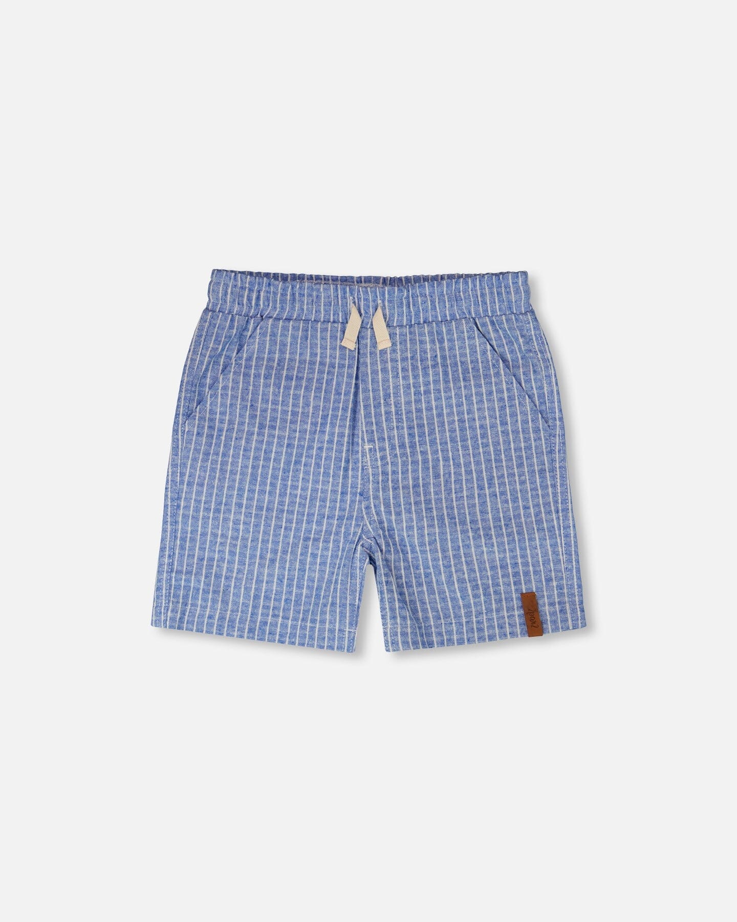Printed Chambray Shorts Blue Denim Stripes - H30U25_3H113