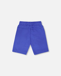 French Terry Shorts With Cross Seams Royal Blue - H30U26_04640