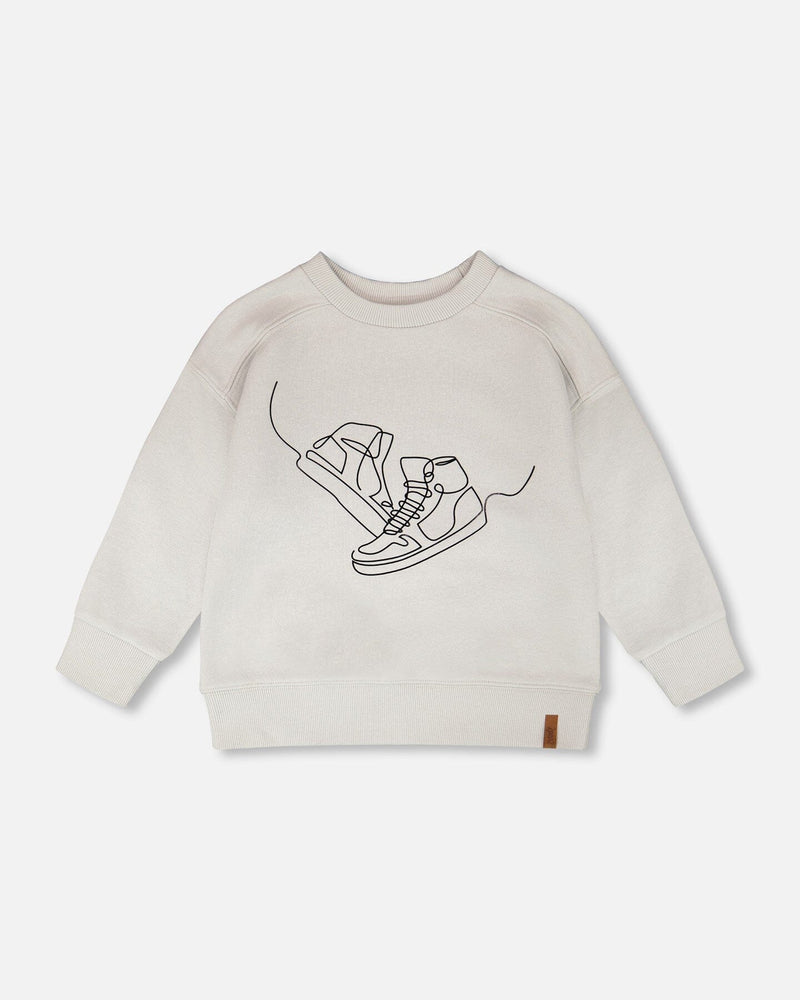 Kids' french terry sweatshirt in pale grey