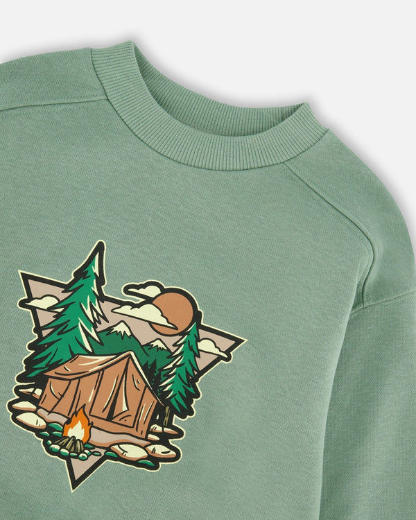 French Terry Sweatshirt Pale Green - H30U30_03350