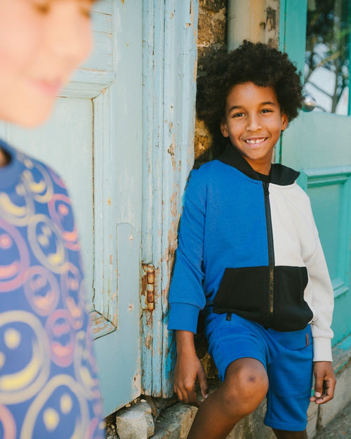 Hooded French Terry Cardigan Royal Blue - H30U32_04640