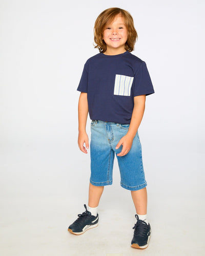 Jersey T-Shirt With Chest Pocket Dark Blue - H30U69_04810