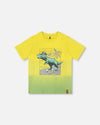Organic Cotton Jersey T-Shirt With Print Yellow - H30U71_02200