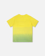 Organic Cotton Jersey T-Shirt With Print Yellow - H30U71_02200