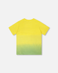 Organic Cotton Jersey T-Shirt With Print Yellow - H30U71_02200