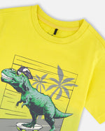 Organic Cotton Jersey T-Shirt With Print Yellow - H30U71_02200