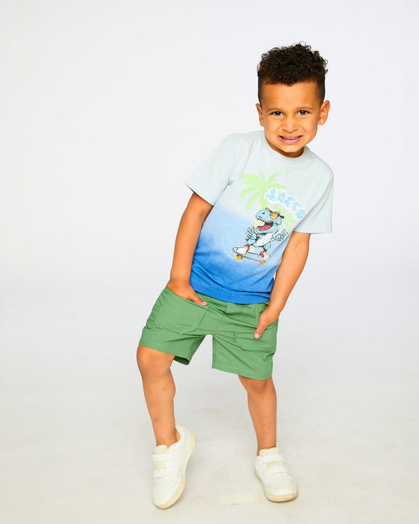 Organic Cotton Jersey T-Shirt With Print Gradient Pale Blue - H30U71_04000