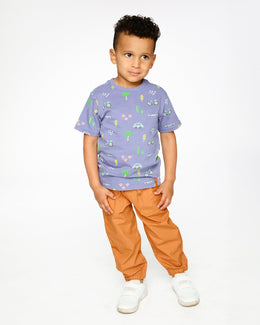 Organic Cotton Jersey T-Shirt Blue Bicycle Print - H30U72_3H119