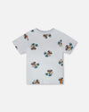 Organic Cotton Jersey T-Shirt Blue Pug Print - H30U72_3H120