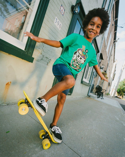 Organic Cotton Jersey T-Shirt With Print Green - H30U73_03140